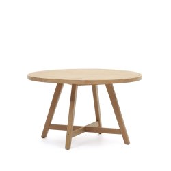 DE_Table ronde de jardin 100 % d'extérieur Urgell en bois d'eucalyptus massif Ø 130 cm FSC