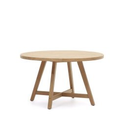 DE_Table ronde de jardin 100 % d'extérieur Urgell en bois d'eucalyptus massif Ø 130 cm FSC