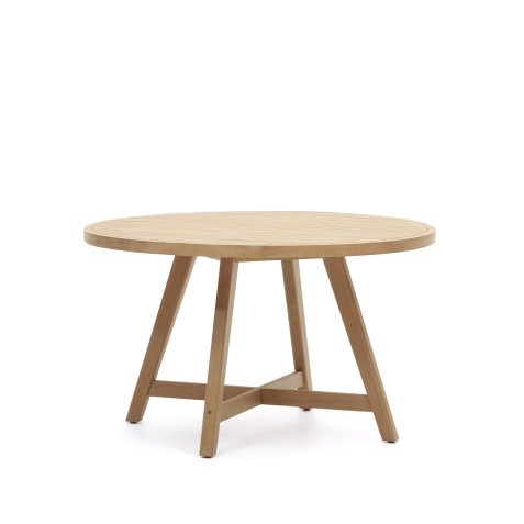 Mesa redonda 100% exterior Urgell de madera maciza de eucalipto Ø 130 cm FSC