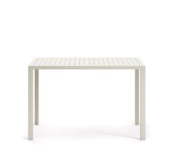 Mesa de exterior alta Culip de aluminio con acabado blanco 150 x 77 cm
