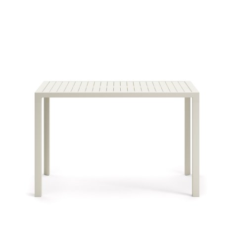 Table haute de jardin Culip en aluminium finition blanche 150 x 77 cm