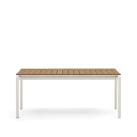 DE_Table extensible de jardin Canyelles en bois d'œuvre en plastique et aluminium blanc mat 180(240) x 100 cm