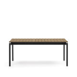 Canyelles extendable outdoor table, plastic lumber & matte black aluminium, 180(240) x 100 cm