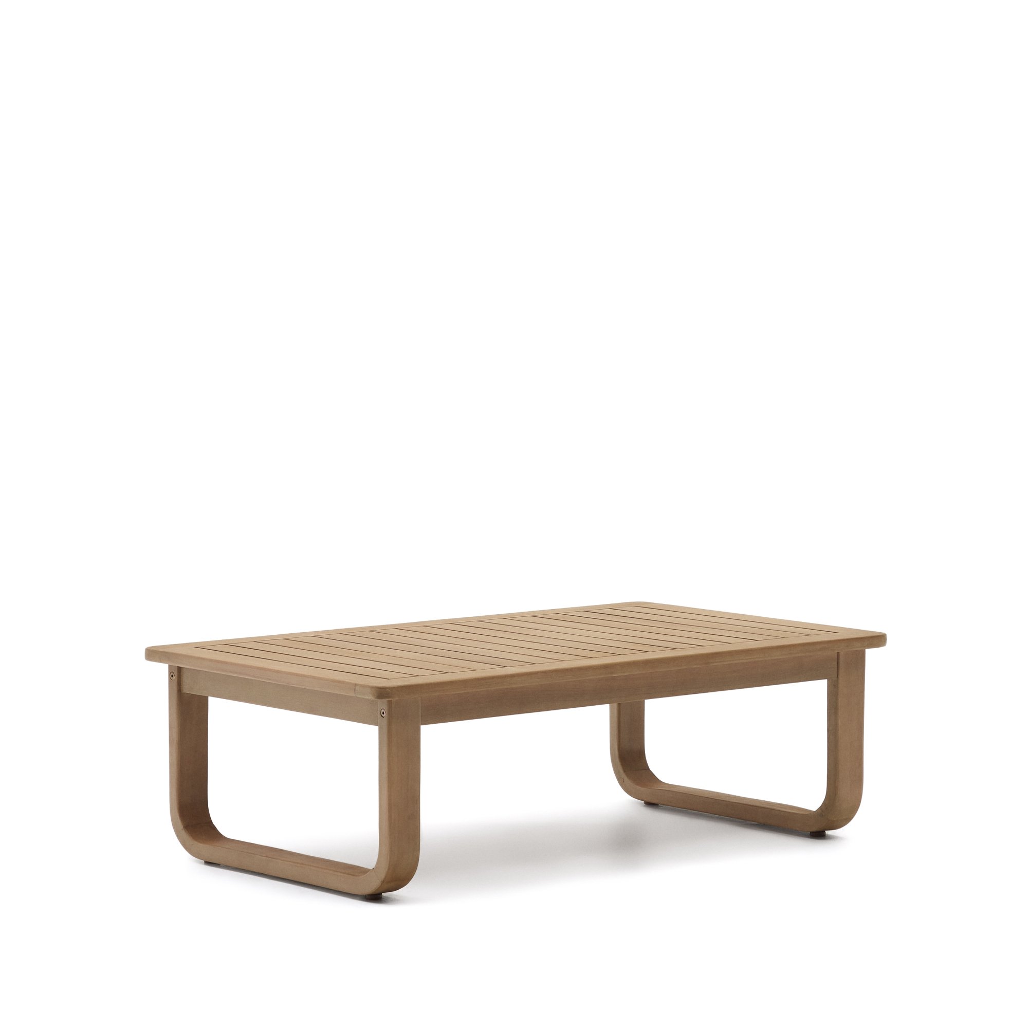 Table basse 100 % d'extérieur Sacaleta en bois d'eucalyptus massif 100 x 60 cm