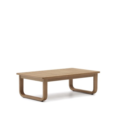 Table basse 100 % d'extérieur Sacaleta en bois d'eucalyptus massif 100 x 60 cm