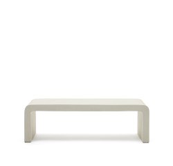 Mesa de centro Aiguablava de cemento blanco 135 x 65 cm