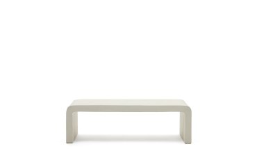 Mesa de centro Aiguablava de cemento blanco 135 x 65 cm