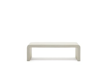 Table basse Aiguablava en ciment blanc 135 x 65 cm