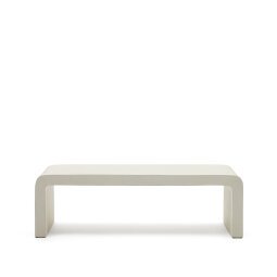 Aiguablava coffee table in white cement, 135 x 65 cm