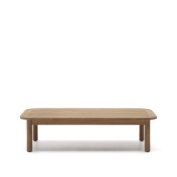 Table basse 100 % d'extérieur Sacova en bois d'eucalyptus massif 140 x 89 cm