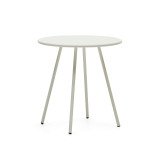 Mesa redonda de exterior Montjoi de acero con acabado blanco Ø 70 cm