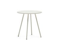 Mesa redonda de exterior Montjoi de acero con acabado blanco Ø 70 cm