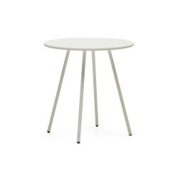 Mesa redonda de exterior Montjoi de acero con acabado blanco Ø 70 cm