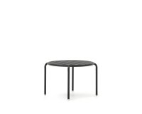 Mesa auxiliar de exterior Joncols de aluminio con acabado pintado gris Ø 60 cm