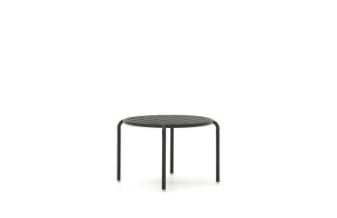 Mesa auxiliar de exterior Joncols de aluminio con acabado pintado gris Ø 60 cm