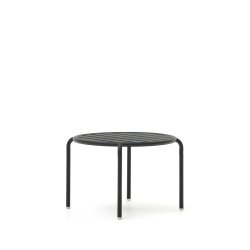 DE_Table d'appoint de jardin Joncols en aluminium finition peinture grise Ø 60 cm