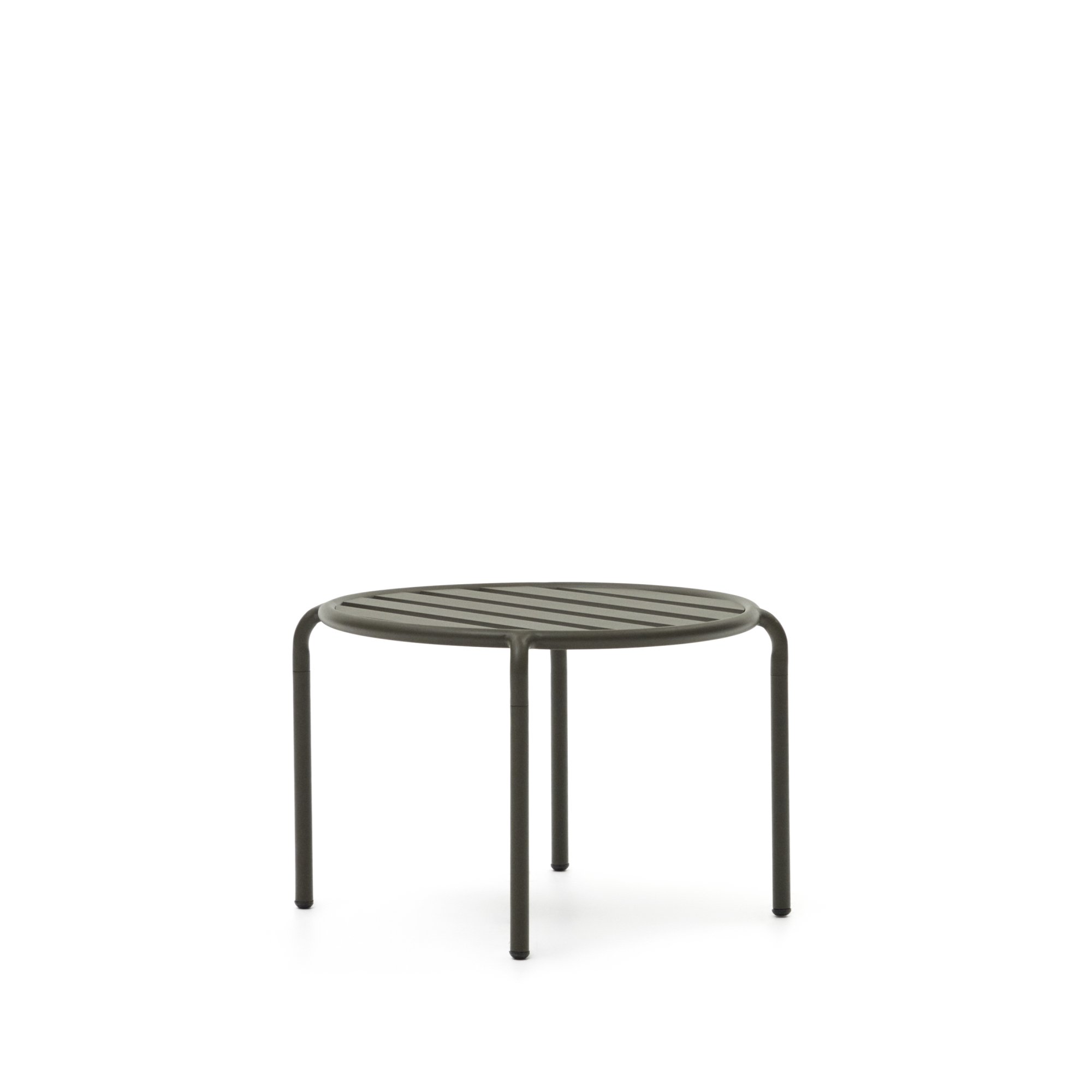 Joncols outdoor aluminium side table with powder coated green finish, Ø 60 cm