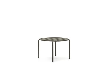 Mesa auxiliar de exterior Joncols de aluminio con acabado pintado verde Ø 60 cm