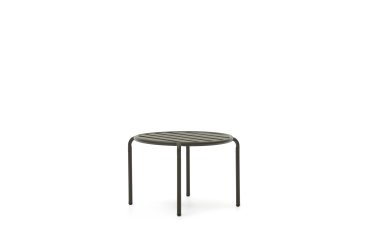 Joncols outdoor aluminium side table with powder coated green finish, Ø 60 cm