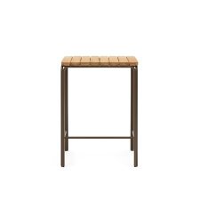 Salguer solid acacia & brown steel bar table, outdoor suitable, 70 x 70 cm FSC 100%