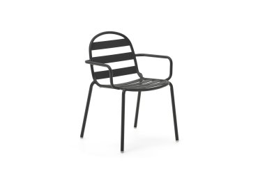 Joncols outdoor aluminium chair with a powder coated grey finish