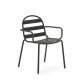 Joncols outdoor aluminium chair with a powder coated grey finish