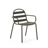 Joncols outdoor aluminium chair with a powder coated green finish