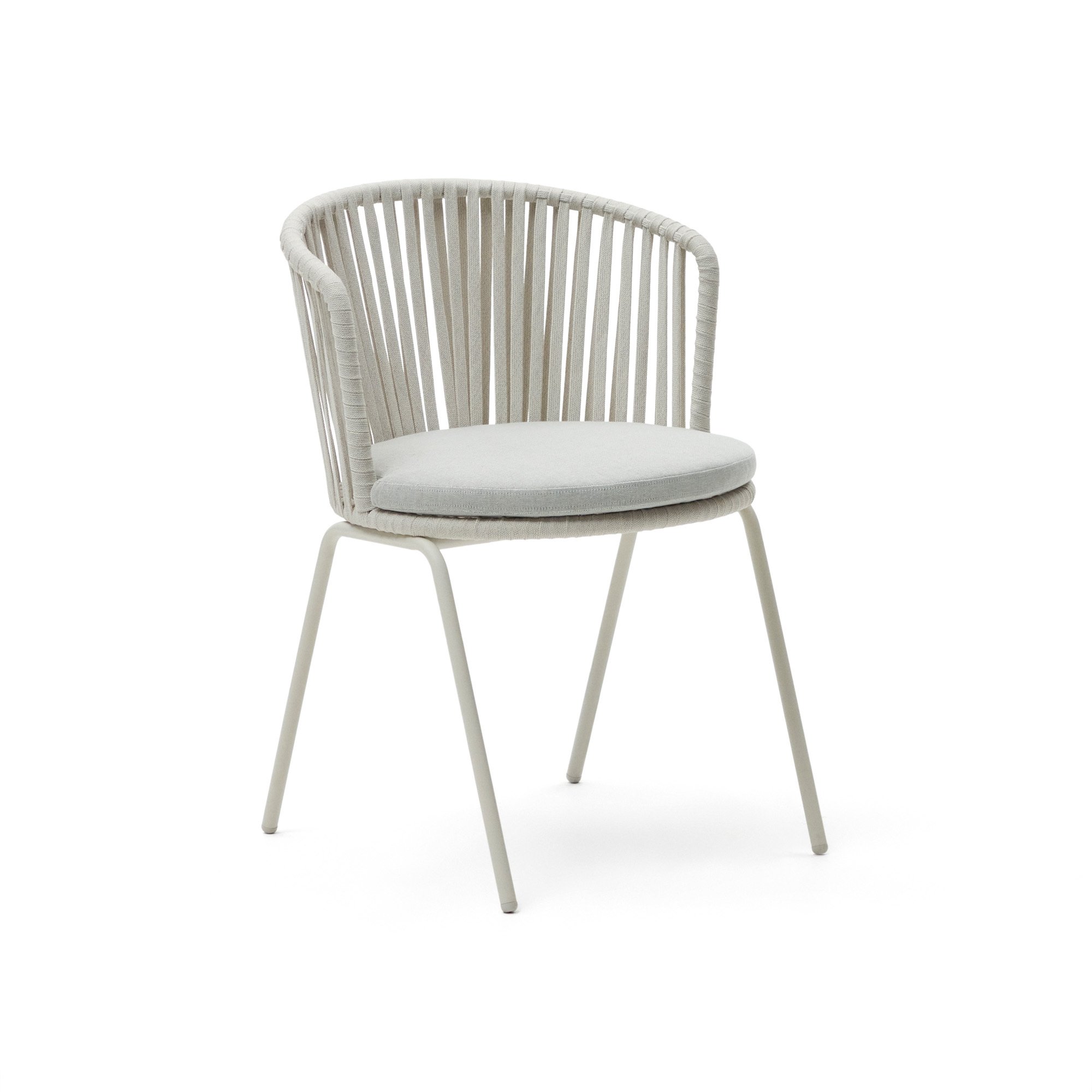 Saconca outdoor chair with cord and steel. with a grey painted finish.