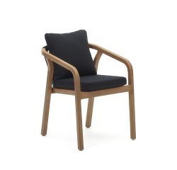 Silla Malaret de madera maciza de eucalipto y cuerda negro FSC