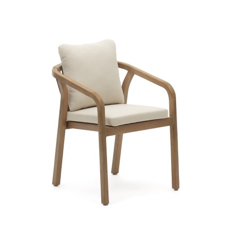 Malaret chair in solid eucalyptus and beige cord, FSC