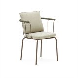 Silla Salguer de cuerda y acero con acabado pintado marrón