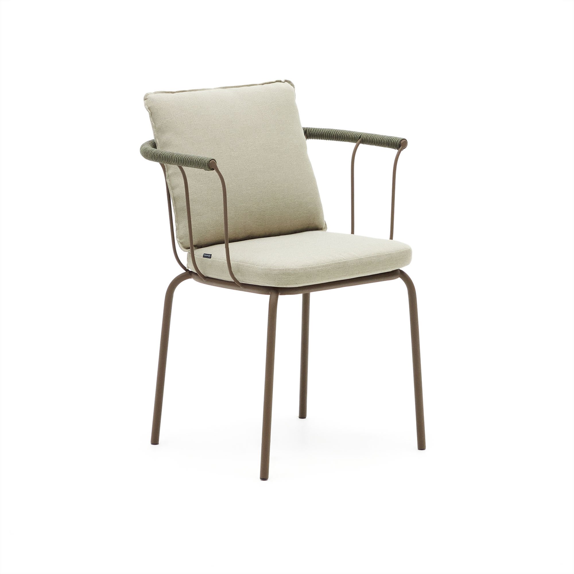 Salguer chair in cord and steel with a brown painted finish