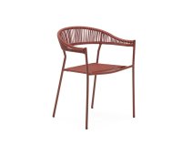 Silla de exterior Futadera de cuerda sintética terracota y acero pintado terracota