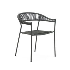 Futadera outdoor chair in grey synthetic cord and grey painted steel