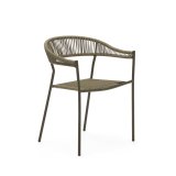 Futadera outdoor chair in green synthetic cord and green painted steel