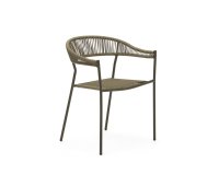 Silla de exterior Futadera de cuerda sintética verde y acero con pintado verde
