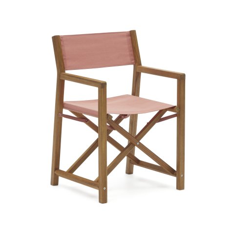 Silla plegable de exterior Thianna terracota y de madera maciza de acacia FSC 100%