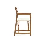 Folding outdoor chair Thianna in beige and acacia wood