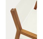 Folding outdoor chair Thianna in beige and acacia wood