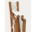 Folding outdoor chair Thianna in beige and acacia wood