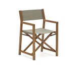 Outdoor folding chair Thianna in green and acacia wood