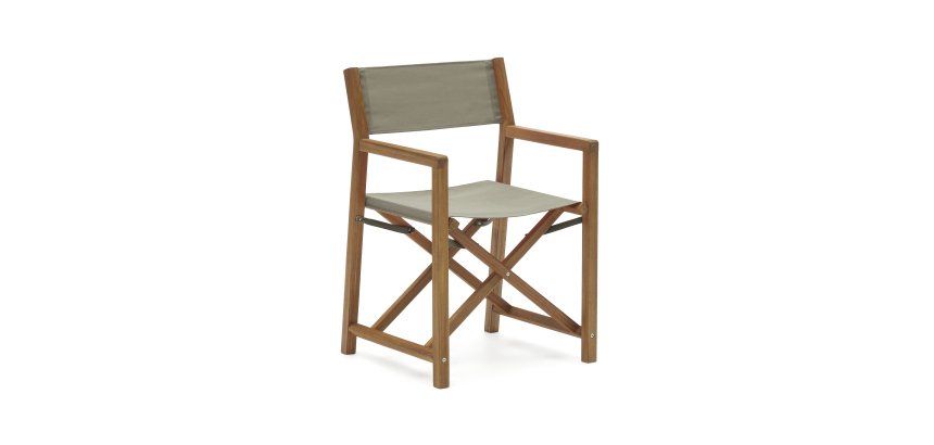 Outdoor folding chair Thianna in green and acacia wood