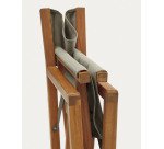 Outdoor folding chair Thianna in green and acacia wood