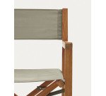 Outdoor folding chair Thianna in green and acacia wood
