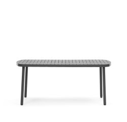 Mesa de exterior Joncols de aluminio con acabado pintado gris 180 x 90 cm