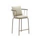 Salguer stool in cord and steel with a brown painted finish, 66 cm