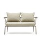 Salguer sofa in green cord and steel with a brown painted finish, 134 cm