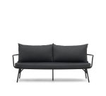 Bramant steel 2 seater sofa with black finish, 175.5 cm