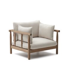 Fauteuil d'extérieur Sacova en bois d'eucalyptus massif