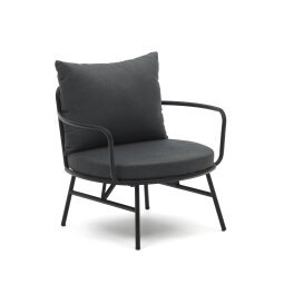 Fauteuil Bramant - tissu - structure acier noire